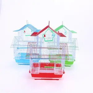 Venta caliente gran diseño de <span class=keywords><strong>castillo</strong></span> estilo múltiple Color hierro <span class=keywords><strong>loro</strong></span> jaula al por mayor alambre plegable pequeño alambre de Metal jaula de pájaros - Product Image 5