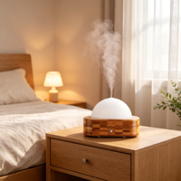 Diffuseur ultrasonique de bureau compact pour la maison, machine à parfum aux huiles essentielles effet bois, humidificateur d'aromathérapie