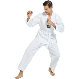 2025 col en v TKD Dobok uniforme pour enfants et adultes MMA Arts martiaux porter avec ceinture lavé techniques Taekwondo vêtements - Product Image 5