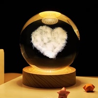 Lune rougeoyante boule de cristal veilleuse décoration de bureau amis saint valentin envoyer filles anniversaire cadeau décorations boule