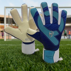 Goalkeeper <b>Gloves</b> Front Palm Contact <b>Latex</b> And Backhand Sublimation Printing Private Label Attached Strap Medius Cut - Product Image 4