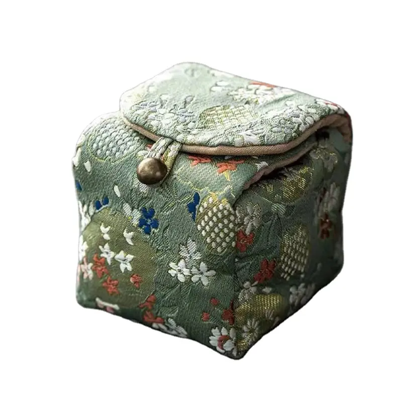 Sac de Protection de tasse à thé de voyage japonais fait à la main, sac de rangement Portable épaissi Anti-chute pour service à thé en coton et lin