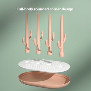 Escurridor de secado de biberón desmontable fácil de limpiar, secador de dibujos animados manual, estante de secado de almacenamiento para limpieza de drenaje de <span class=keywords><strong>biberones</strong></span> - Product Image 3
