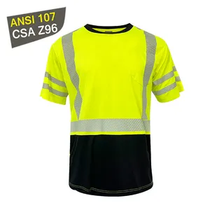 American workwear high visibility short sleeve safety T shirt