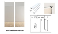 Système de porte de grange moderne avec miroir coulissant pour intérieur de porte de placard Bypass vente en gros