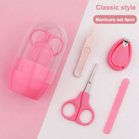 4 en 1 Coupe-ongles pour bébé Ciseaux Lime Pince à épiler Manucure Pédicure Kit Baby Nail Care Grinder Tool Kit Set