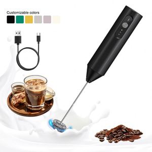 <b>Portable</b> Automatic Mixer Electric Milk Frother for <b>Coffee</b> Handheld Electric Stainless Steel Milk Foamer <b>Maker</b> With Base - Product Image 3