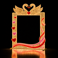 Cadre photo Cygne en métal avec guirlande lumineuse LED, certifié CE, étanche IP65, pour jardin, promenade, décoration de mariage, motif Saint-Valentin