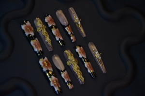 Unghie Finte Acriliche da <span class=keywords><strong>Donna</strong></span> Lunghe e Medie, Design Quadrato, con Colla Gel, Stile Stiletto Flessibile - Product Image 2