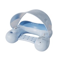 Fauteuil inclinable gonflable amovible avec porte-gobelet, pour extérieur, en PVC, pour adultes, avec protection solaire, pour bain de soleil estival rafraîchissant