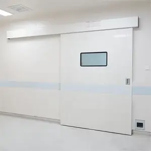ห้องคลีนรูมสุญญากาศโรงพยาบาลคุณภาพสูง ประตูบานเลื่อนอัตโนมัติพร้อมเซ็นเซอร์แบบสัมผัสสวิตช์เท้า