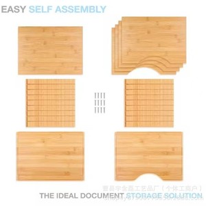 Bamboo Desktop <b>Storage</b> Rack A4 Size 33x26x24.5cm Multi Layer Office Organizer For <b>Documents</b> And Stationery - Product Image 5