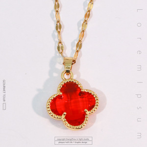 Nuevo Collar con Colgante de Trébol de Cuatro Hojas con Incrustaciones de Cristal al por Mayor 2024, Collar de Moda, Joyería de Regalo para Mujer - Product Image 3