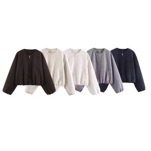 SHENZHU 2026 Nouvelle Collection <span class=keywords><strong>Hiver</strong></span> <span class=keywords><strong>Femme</strong></span> – Blouson Bomber Décontracté Polyvalent à Col Rond et Manches Courtes/Longues 3046264 - Product Image 1