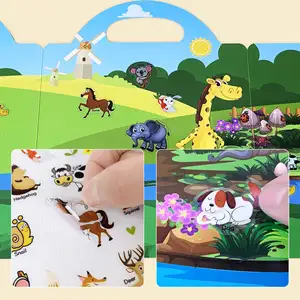 Adesivo infantil removível reutilizável, livros de desenhos animados diy, adesivos educativos para reconhecimento e aprendizagem para crianças pequenas 4-8