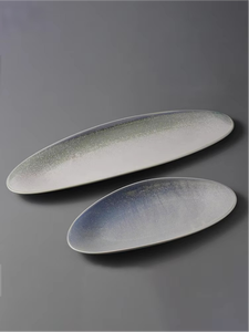 Vaisselle en céramique créative, porcelaine, style nordique, <span class=keywords><strong>assiette</strong></span> ovale longue, <span class=keywords><strong>bleu</strong></span> <span class=keywords><strong>canard</strong></span>, pâtisserie, collation, cuisine froide - Product Image 4