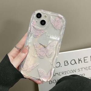 เคสฝาหลังโทรศัพท์ TPU นิ่มพิมพ์ลายรูปผีเสื้อ<span class=keywords><strong>ที่</strong></span>โชคดีรัดกุมสำหรับ iPhone 8 x XR XS 11 12 13 14 15 16 PRO MAX - Product Image 3