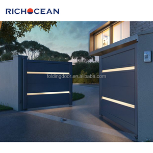RICHOCEAN Porte extérieure Maison Portes de sécurité en aluminium Portes coulissantes Porte principale Porte <span class=keywords><strong>sectionnelle</strong></span> électrique Conceptions de porte double - Product Image 5