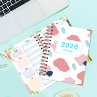 Carnet de notes et agenda quotidien/hebdomadaire A5 à spirale personnalisé 2026-2027 avec coffret cadeau