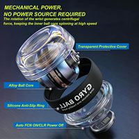 Ejercitador de Mano con Bola de Torque, Entrenador de Fuerza de Agarre, Bola Giratoria de Arranque Automático para Fortalecer la Muñeca, Luces LED, Pantalla Digital, Plástico