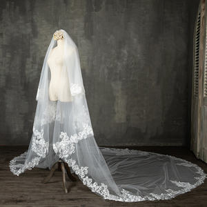 LUOXIN-velo <span class=keywords><strong>de</strong></span> <span class=keywords><strong>novia</strong></span> <span class=keywords><strong>de</strong></span> dos capas, velo largo <span class=keywords><strong>de</strong></span> <span class=keywords><strong>Mantilla</strong></span>, velo <span class=keywords><strong>de</strong></span> boda con borde <span class=keywords><strong>de</strong></span> encaje - Product Image 2