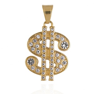 Full Diamond 18K Gold Plated Hip Hop Fashion Jewelry <b>Iced</b> <b>Out</b> Zircon US Dollar <b>Chain</b> Pendant Christian Religious Symbol - Product Image 3