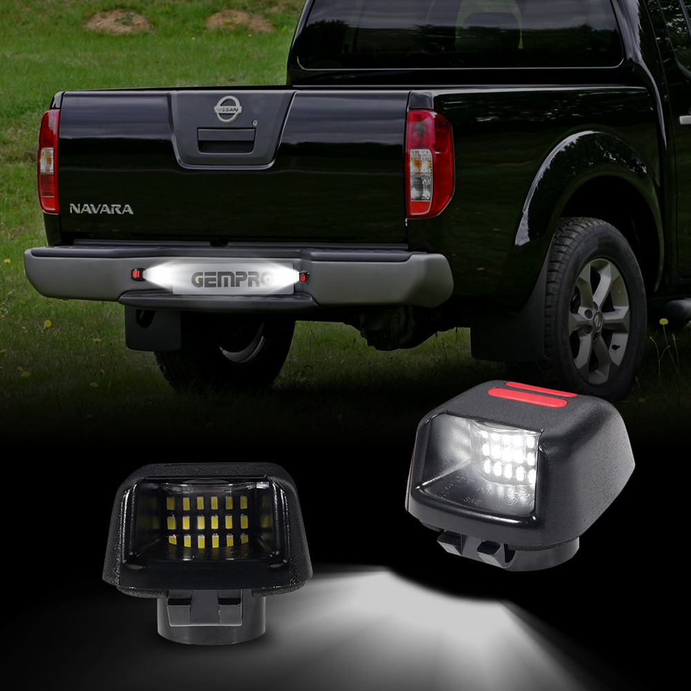 Lot 2 Lampes LED Plaque Immatriculation Blanc - Compatible Nissan Navara D40, Frontier, Armada, Titan, Xterra, Suzuki Equator
