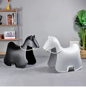 Furnitur Nordic kursi goyang anak, kuda berbentuk hewan daur ulang plastik