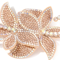 Patch floral multicolore en strass pour DIY, accessoire pour chaussures, barrettes et embellissement de vêtements