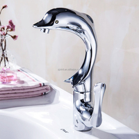 X8664B1BSCR Laiton Matériau Chrome Couleur Pont Monté du Robinet de Bassin Dolphin de Luxe