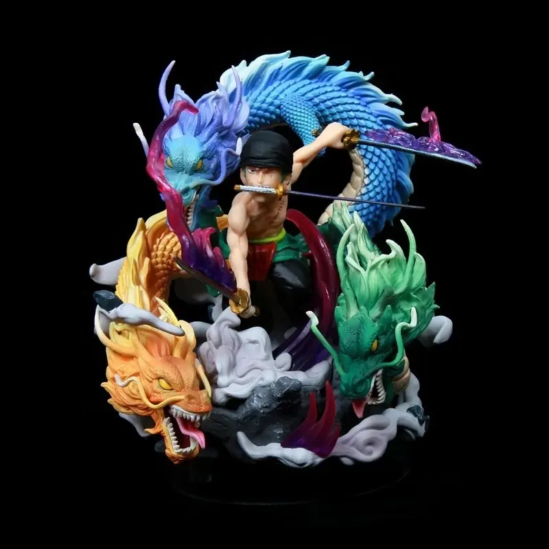 18cm one pieced GK Roronoa Zoro 3 Dragon Three-sword flow action figure Sword PVC Model toy for gifts