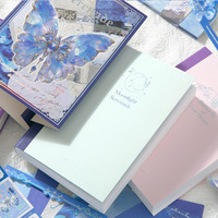 Kit de journalisation esthétique Papillon avec carnet de scrapbooking, ruban washi, autocollants, notes adhésives et papier décoratif, boîte cadeau