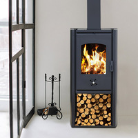 Poêle moderne Poêle à bois avec four Poêle à bois Cheminée intérieure Chauffage domestique