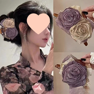 Handmade Rose Flower Hair <b>Clip</b> Shark <b>Clip</b> For Back Of Head Early <b>Spring</b> Hair Accessory Feminine Hairpin Child Hair Accessories - Product Image 1