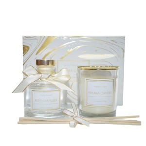 LANJO Platinum/Black Gold Scented <b>Candle</b> Reed Diffuser Gift <b>Set</b> Ideal Wedding Favors Wholesale Available for Cross-Border - Product Image 5