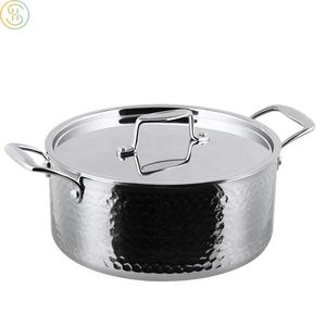 Ev mutfak pişirme için çelik kapaklı <span class=keywords><strong>8</strong></span> adet 3Ply kabartmalı paslanmaz çelik tencere Set tencere - Product Image 6