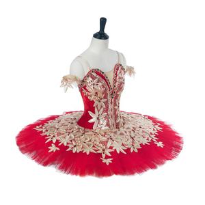 Costume de ballet professionnel pour filles, tutu rouge, dentelle noire, décorations, pancake, performance adulte, Don Quichotte, compétition - Product Image 2