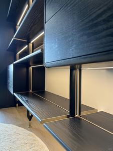 Estantería de Aluminio Personalizada con Estantes de Vidrio y Cajones de Madera Maciza, Librería de Aluminio y Madera Maciza, Venta al Por Mayor de Fábrica - Product Image 3