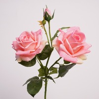 Rose artificielle de haute qualité au toucher réel, fleur artificielle à 3 têtes, tige unique, pour décoration de mariage, décoration de la maison, arrangement floral