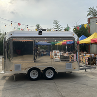 Remorque de cuisine mobile populaire entièrement équipée en acier inoxydable, idéale pour la plage, le shawarma, les bars et les hot-dogs