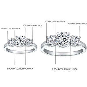 Anillos de Plata de Ley 925 de Joyería Fina de Lujo, Anillo de Moissanita Brillante, Anillos de Plata para Mujer - Product Image 5