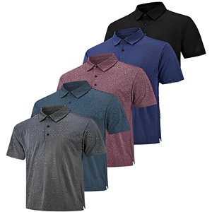 Polos de Manga Corta para Hombre, Color Sólido, Tejido de Punto, Secado Rápido, Ropa Casual en Negro, Azul, Rojo y Gris - Product Image 1