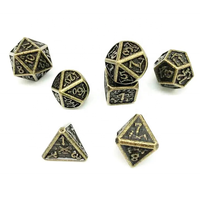 Jeu de dés polyédriques en acrylique Dragon Wars 16 mm D6 D20 avec gobelet et boîte, finition antique, 7 couleurs, pour DND