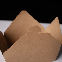 Boîte à emporter jetable en kraft pliable pour repas, avec languette, personnalisable avec logo OEM, vente en gros, écologique et biodégradable – Offre Spéciale