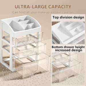 Caja de Almacenamiento Giratoria Multifuncional de Acrílico para Maquillaje, Joyería y Cosméticos - Organizador de Escritorio con Cajones - Product Image 2
