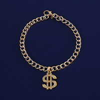 Collier avec pendentif en forme de dollar pour animaux de compagnie |   Bijoux pour animaux de compagnie en métal doré pour un usage quotidien, accessoires pour chats et chiens, vêtements pour animaux de compagnie, vente en gros