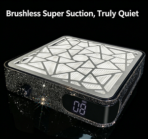 Aspirateur à ongles haute puissance avec moteur sans balais et décorations en diamant, pour perceuse à ongles, aspiration de poussière de manucure à domicile - Product Image 6