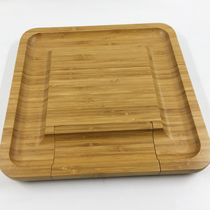 Bamboo <b>Cheese</b> Board <b>Set</b> With Drawer <b>Knife</b> Storage Cutting Chopping Board For Food Prep Durable Hand Wash Only - Product Image 3