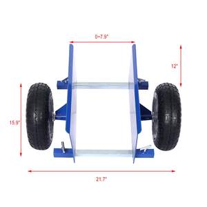 Blue DB 600lb Panel <b>Dolly</b> with 10in. Pneumatic Wheels - Product Image 3