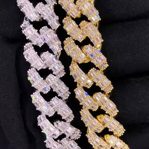 Best Selling Stylish Sterling Silver Cuban Link <b>Bracelet</b> Hip Hop Style Moissanite Jewelry Luxury Gift for <b>Men</b> Women Fashion - Product Image 5